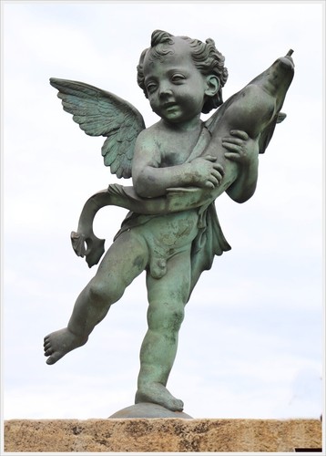 Bronze brunnen plastik - brunnen, putto
