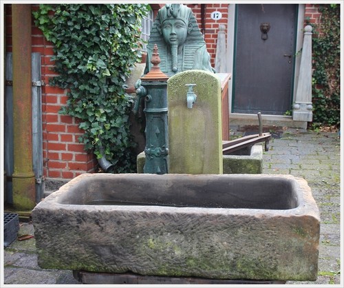Antike sandstein stele brunnen - stele,