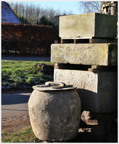 Sandstein rundes becken - ,